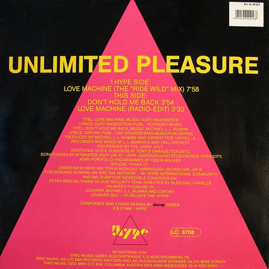 Unlimited Pleasure : Love Machine (12")