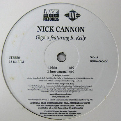 Nick Cannon Featuring R.Kelly* : Gigolo (12")