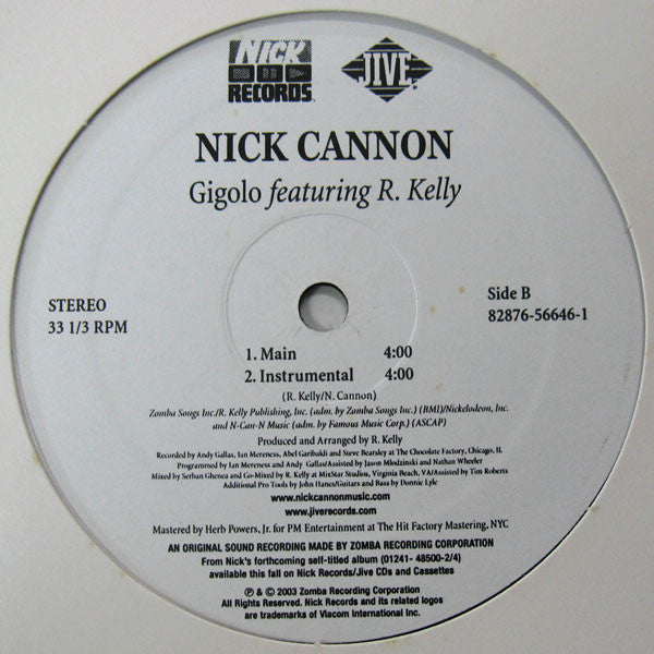 Nick Cannon Featuring R.Kelly* : Gigolo (12")