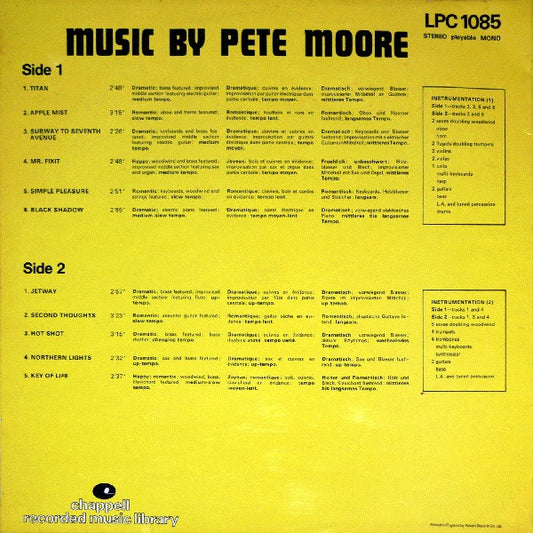 Mark Duval And His Music : Music By Pete Moore (LP)