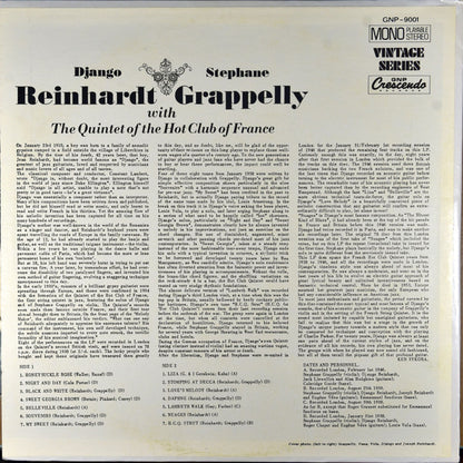 Django Reinhardt & Stéphane Grappelli With Quintette Du Hot Club De France : The Quintet Of The Hot Club Of France (LP, Mono, RP)