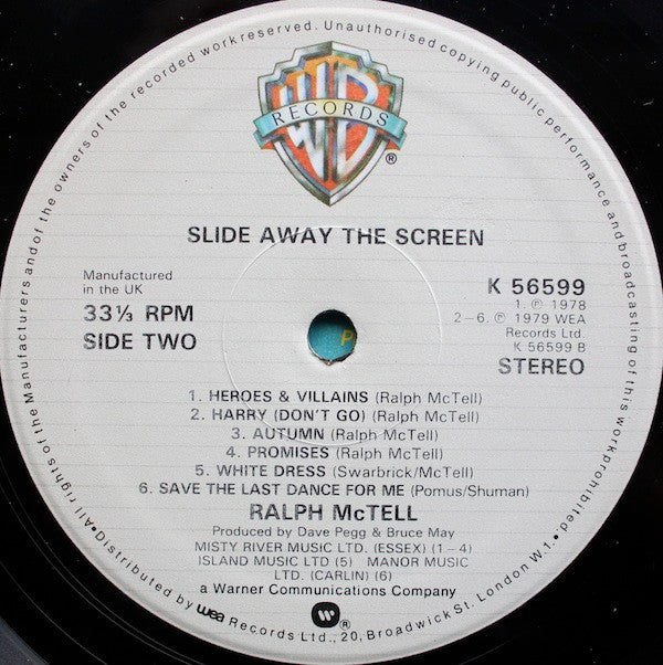 Ralph McTell : Slide Away The Screen (LP, Album)