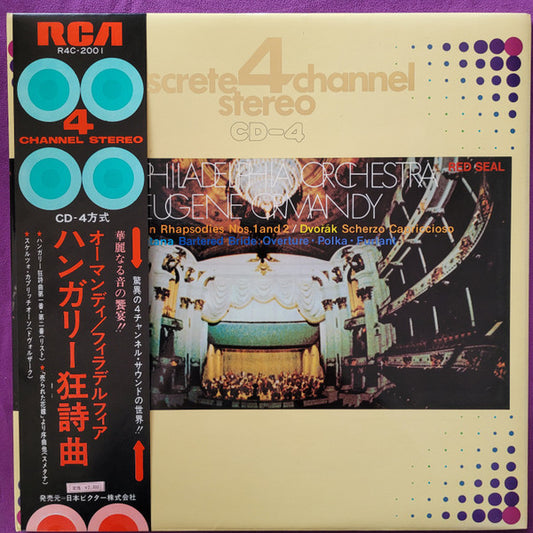 Franz Liszt, Bedřich Smetana, Antonín Dvořák - The Philadelphia Orchestra, Eugene Ormandy : Hungarian Rhapsodies Nos. 1 And 2, Bartered Bride: Overture • Polka • Furiant, Scherzo Capriccioso (LP, Album, Quad)