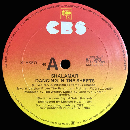 Shalamar : Dancing In The Sheets (12", Single)