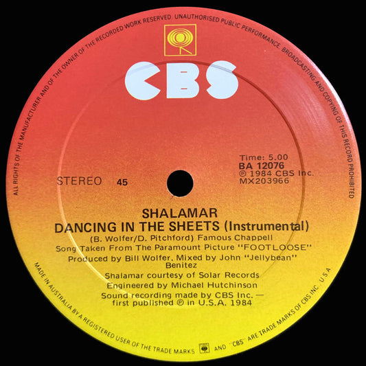 Shalamar : Dancing In The Sheets (12", Single)