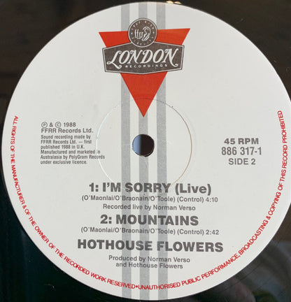Hothouse Flowers : I'm Sorry (12")