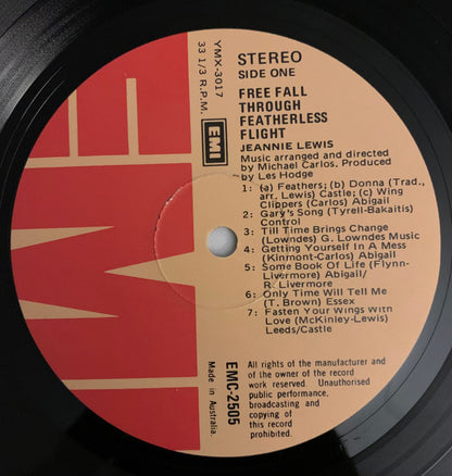 Jeannie Lewis : Free Fall Through Featherless Flight (LP, Album, Gat)