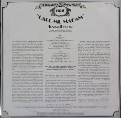 Dinah Shore : Call Me Madam - Original Show Album (LP, Album)