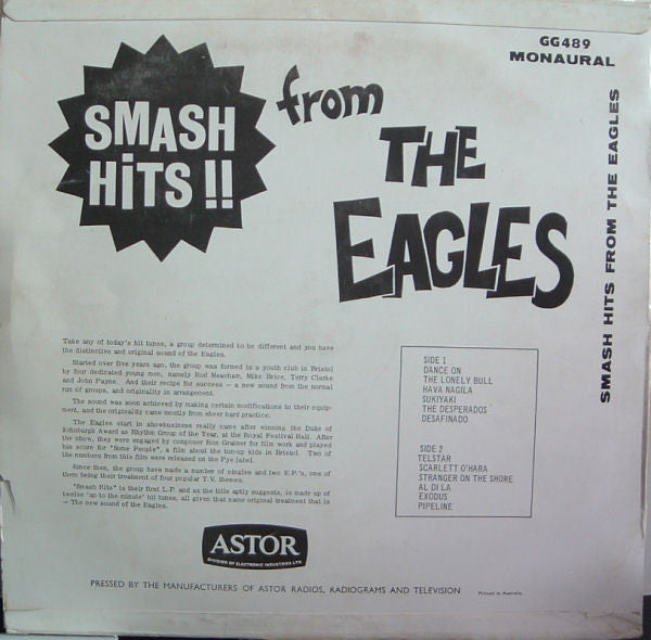 The Eagles : Smash Hits From The Eagles (LP, Album, Mono)