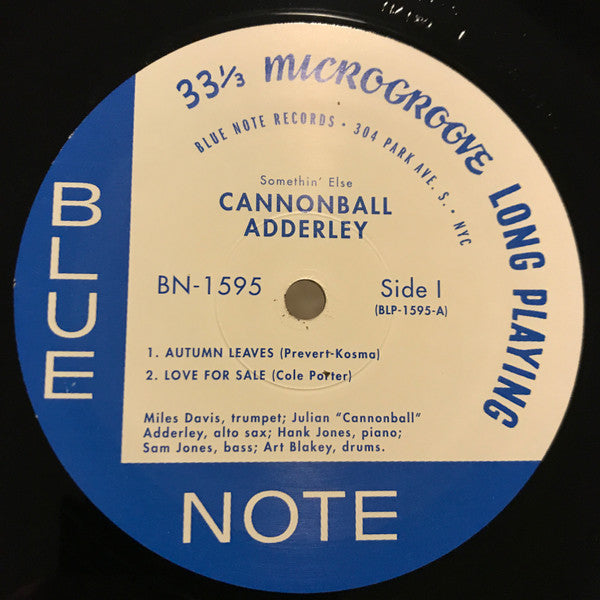 Cannonball Adderley : Somethin’ Else (LP, Album, RE, Sco)