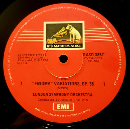 Elgar*, Vaughan Williams*, André Previn, London Symphony Orchestra : 'Enigma' Variations / Fantasia On A Theme Of Thomas Tallis / Overture To 'The Wasps' (LP)