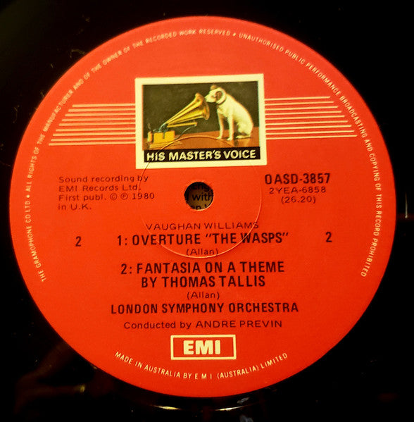 Elgar*, Vaughan Williams*, André Previn, London Symphony Orchestra : 'Enigma' Variations / Fantasia On A Theme Of Thomas Tallis / Overture To 'The Wasps' (LP)