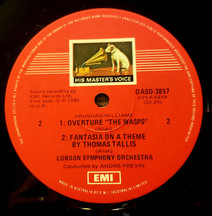 Elgar*, Vaughan Williams*, André Previn, London Symphony Orchestra : 'Enigma' Variations / Fantasia On A Theme Of Thomas Tallis / Overture To 'The Wasps' (LP)