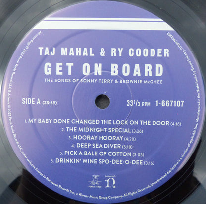 Taj Mahal & Ry Cooder : Get On Board (The Songs Of Sonny Terry & Brownie McGhee) (LP, Album)
