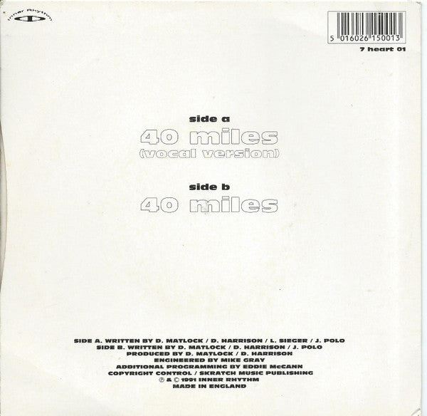 Congress : 40 Miles (7", Whi)