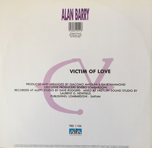 Alan Barry : Victim Of Love (12")