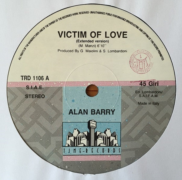 Alan Barry : Victim Of Love (12")