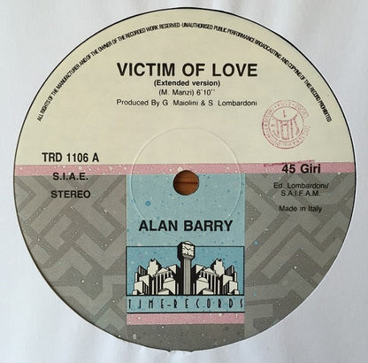 Alan Barry : Victim Of Love (12")