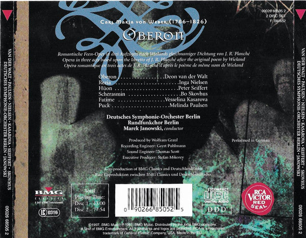 Weber*, Deon van der Walt, Inga Nielsen, Peter Seiffert, Vesselina Kasarova, Bo Skovhus, Melinda Paulsen, Deutsches Symphonie-Orchester Berlin, Marek Janowski, Rundfunkchor Berlin : Oberon (2xCD, Album + Box)