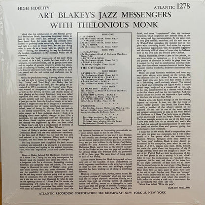 Art Blakey's Jazz Messengers* With Thelonious Monk : Art Blakey's Jazz Messengers With Thelonious Monk (2xLP, Album, Mono, Dlx, RM, 180)