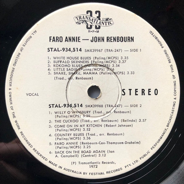 John Renbourn : Faro Annie (LP, Album)