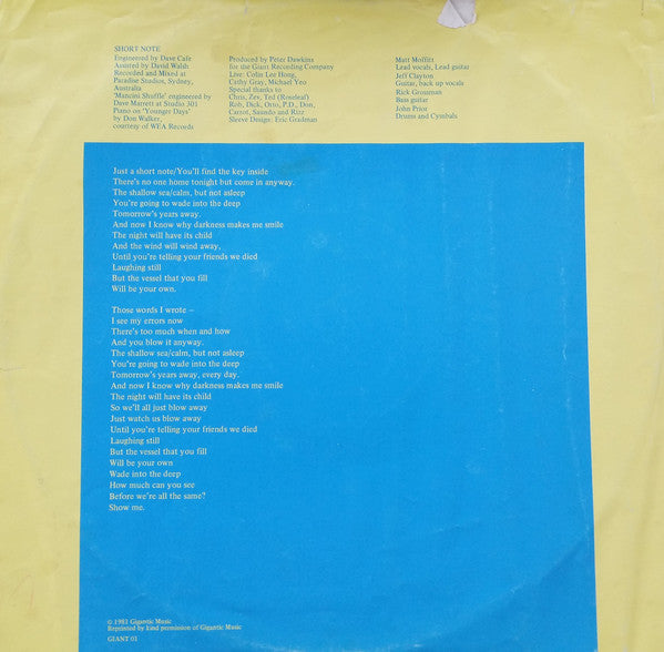 Matt Finish : Short Note (LP, Album)