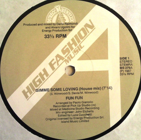 Fun Fun : Gimme Some Lovin' (12")