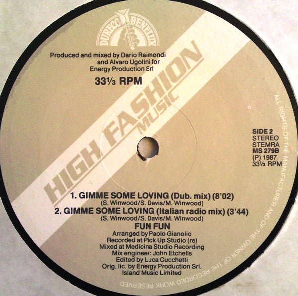 Fun Fun : Gimme Some Lovin' (12")