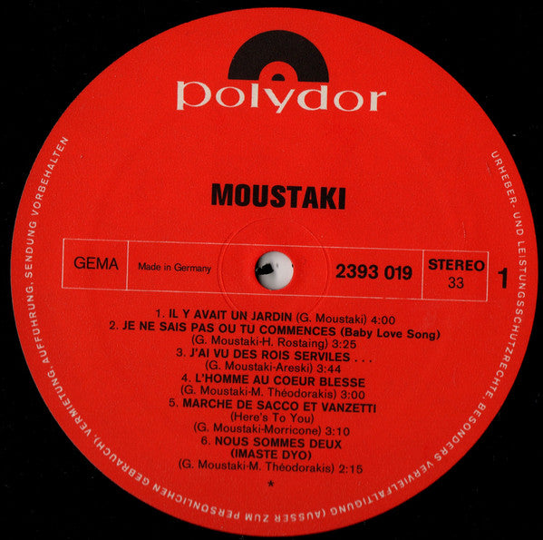 Moustaki* : Moustaki (LP, Album)