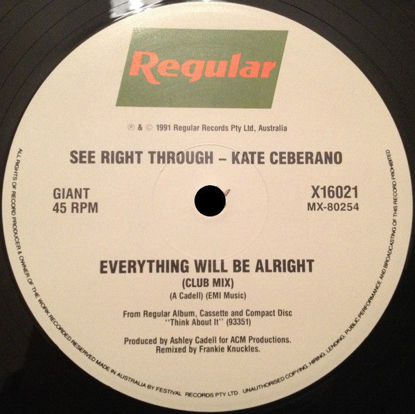 Kate Ceberano : See Right Through (12", Single)