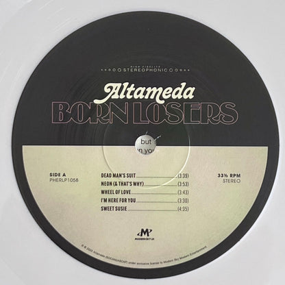 Altameda : Born Losers (LP, Album, Whi)