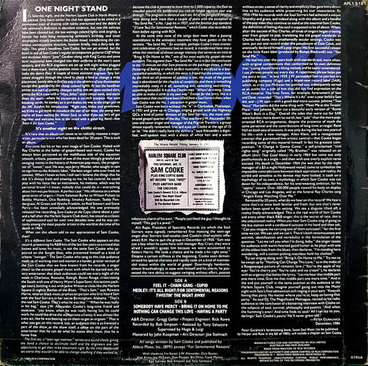 Sam Cooke : Live At The Harlem Square Club 1963 (LP, Album)
