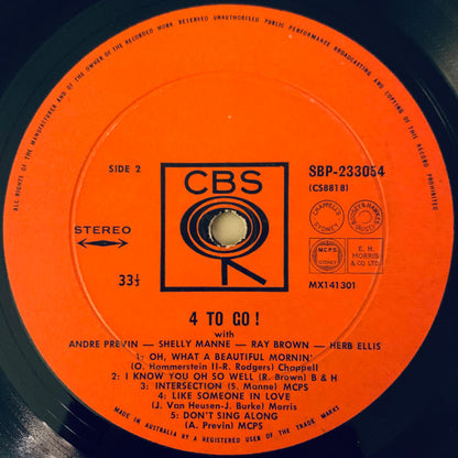 André Previn / Herb Ellis / Shelly Manne / Ray Brown : 4 To Go! (LP, Album)