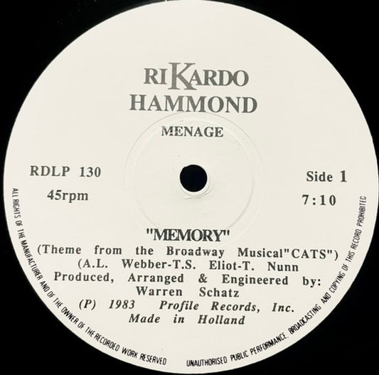 Menage (2) : Memory / Wind Beneath My Wings (12")