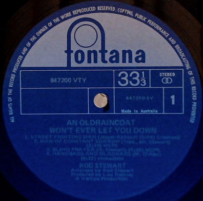 Rod Stewart : An Old Raincoat Won't Ever Let You Down (LP, Album)