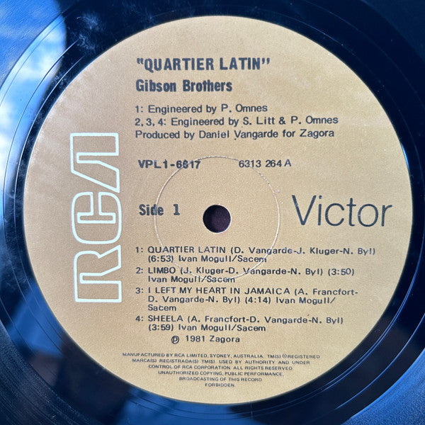 Gibson Brothers : Quartier Latin (LP, Album)