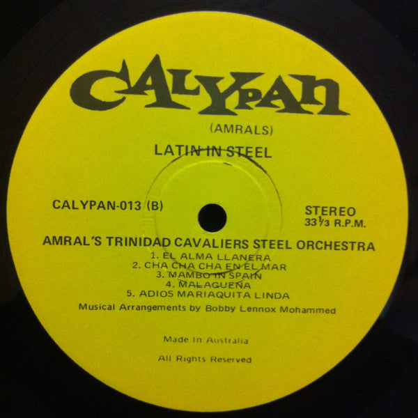 Amral's Trinidad Cavaliers : Latin In Steel (LP, Album)