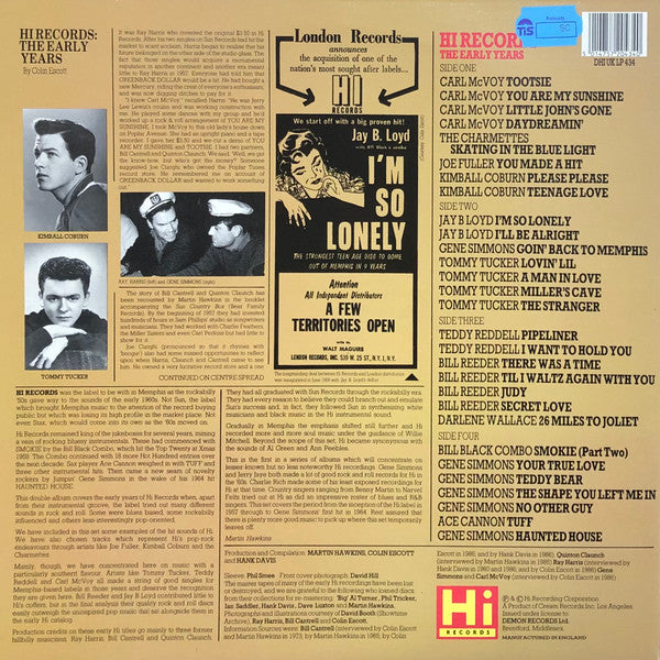 Various : Hi Records - The Early Years 1957 To 1964 (2xLP, Comp)