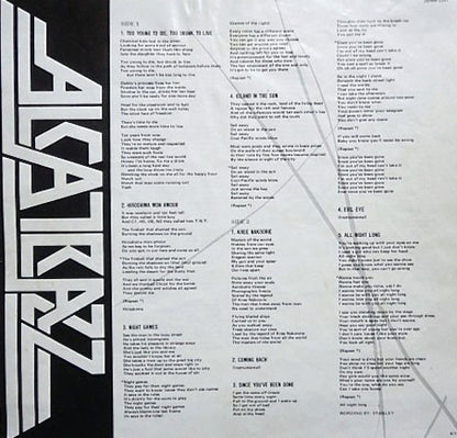 Alcatrazz : Live Sentence (No Parole From Rock 'n' Roll) (LP, Album, 1st)