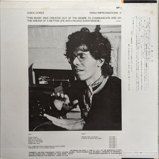 Chick Corea : Piano Improvisations Vol. 1 (LP, Album)
