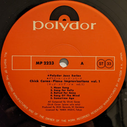 Chick Corea : Piano Improvisations Vol. 1 (LP, Album)