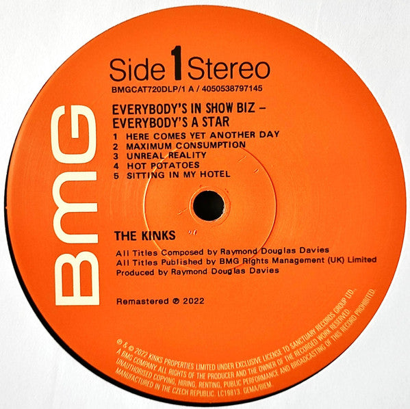 The Kinks : Everybody's In Showbiz - Everybody's A Star (2xLP, Album, RE, RM, 50t)