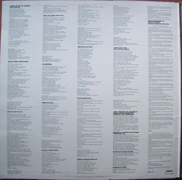 Whitney Houston : Whitney (LP, Album, Gat)