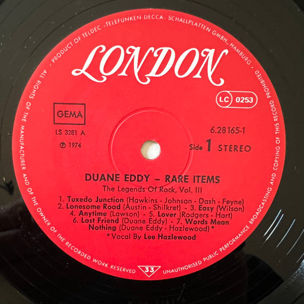 Duane Eddy : The Legends Of Rock - Rare Items Vol. 3 (2xLP, Comp, Gat)