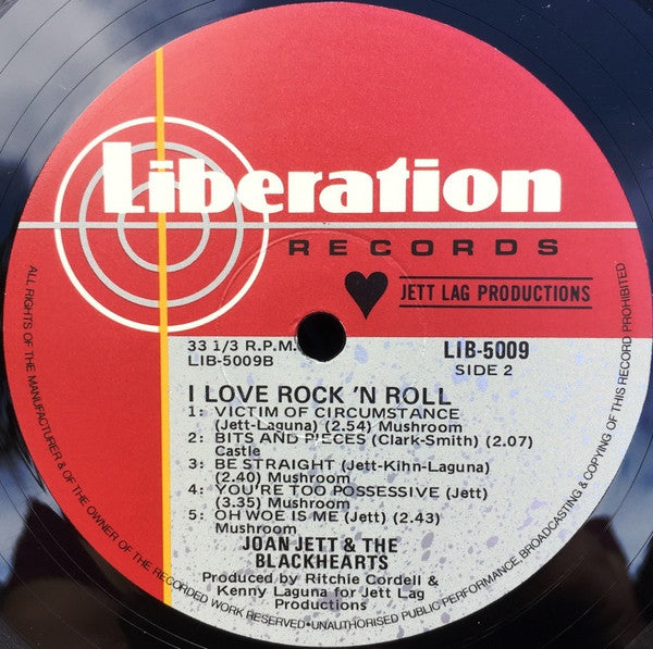 Joan Jett & The Blackhearts : I Love Rock 'N Roll (LP, Album)