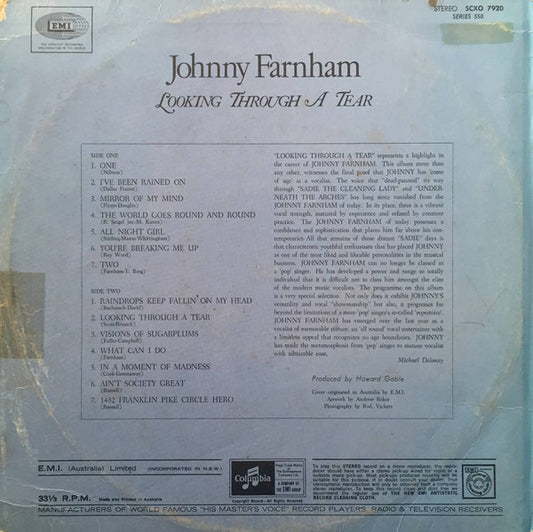 John Farnham : Looking  Through A Tear (LP, Album)
