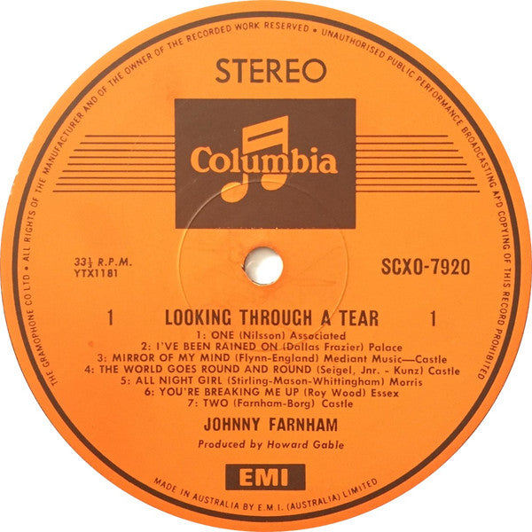 John Farnham : Looking  Through A Tear (LP, Album)