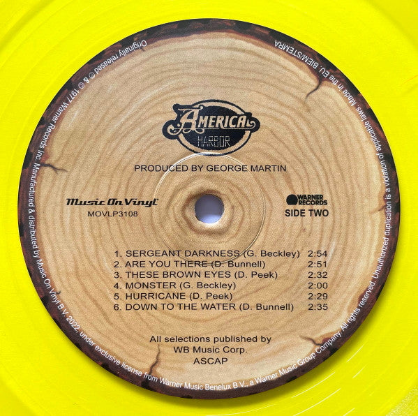 America (2) : Harbor (LP, Album, Ltd, Num, RE, Yel)