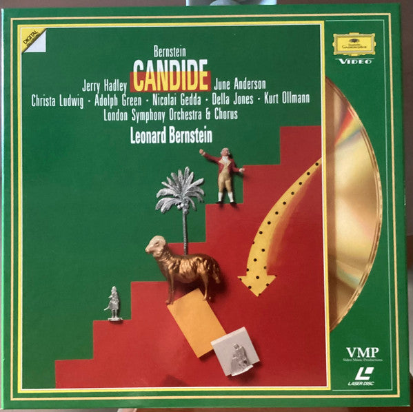 Leonard Bernstein - Jerry Hadley, June Anderson, Christa Ludwig, Adolph Green, Nicolai Gedda, Della Jones, Kurt Ollmann, London Symphony Orchestra & London Symphony Chorus, Leonard Bernstein : Candide (2xLaserdisc, 12", PAL, thr + Box)
