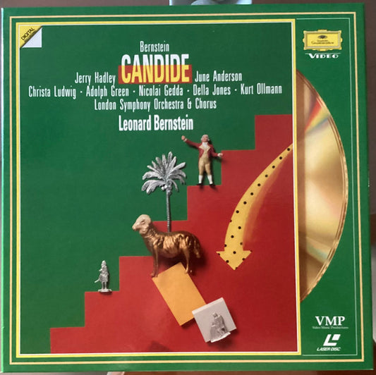 Leonard Bernstein - Jerry Hadley, June Anderson, Christa Ludwig, Adolph Green, Nicolai Gedda, Della Jones, Kurt Ollmann, London Symphony Orchestra & London Symphony Chorus, Leonard Bernstein : Candide (2xLaserdisc, 12", PAL, thr + Box)